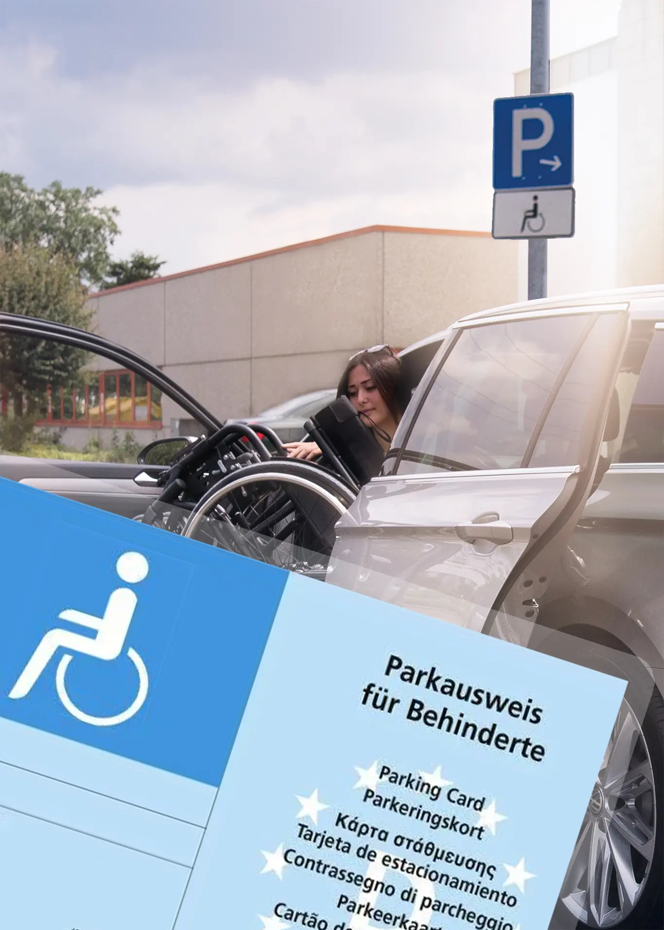 Parkausweis zur Nutzung von speziell gekennzeichneten Parkplätzen.